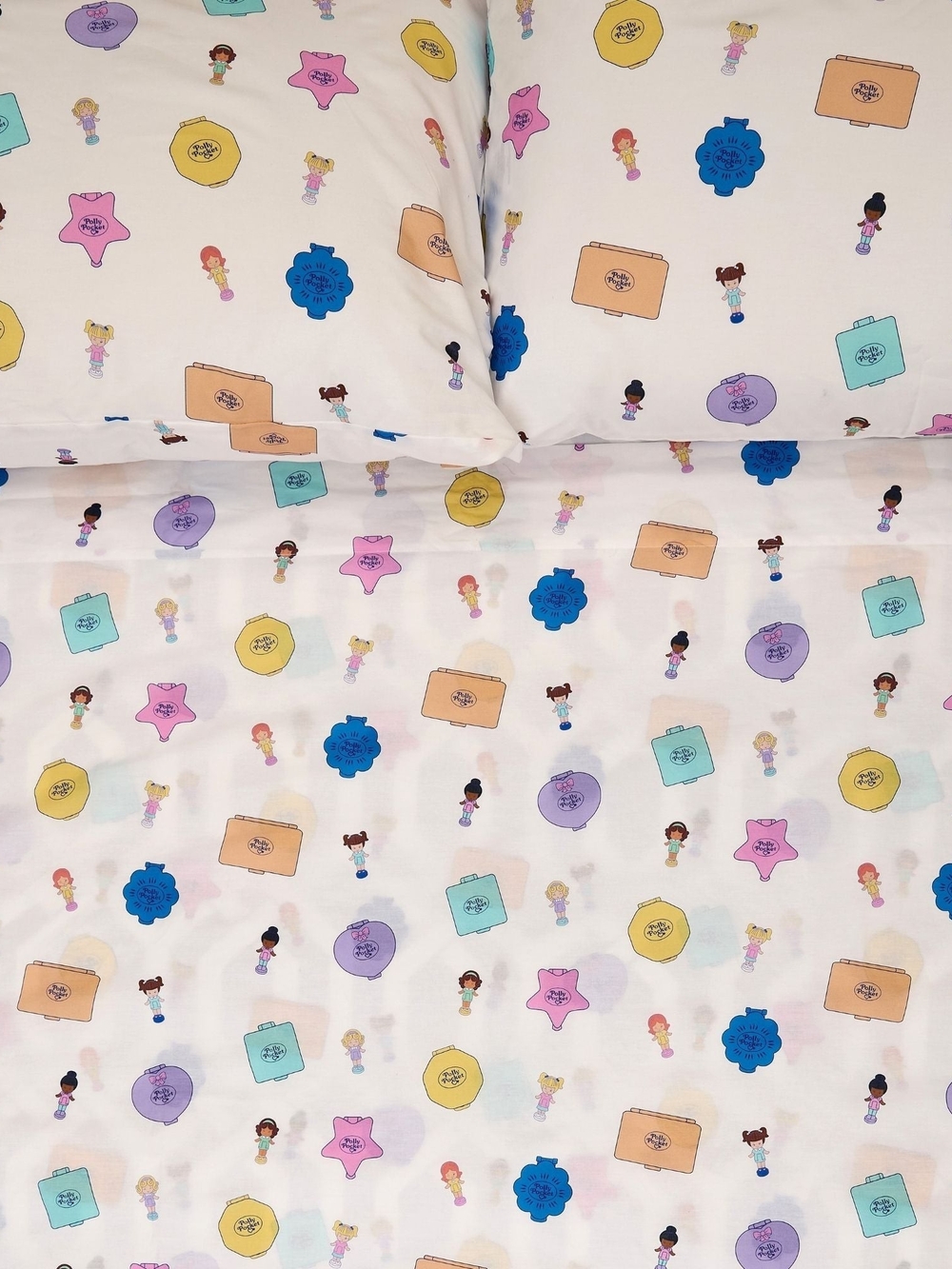 🎀Polly Pocket King Sheet Set 100% Cotton NWT Cakeworthy 90's Baby Limited Ed.💕